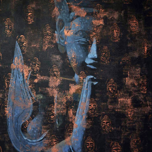 Khin Zaw Latt's exhibition, contemporary artist from Myanmar, série Blissful Buddha