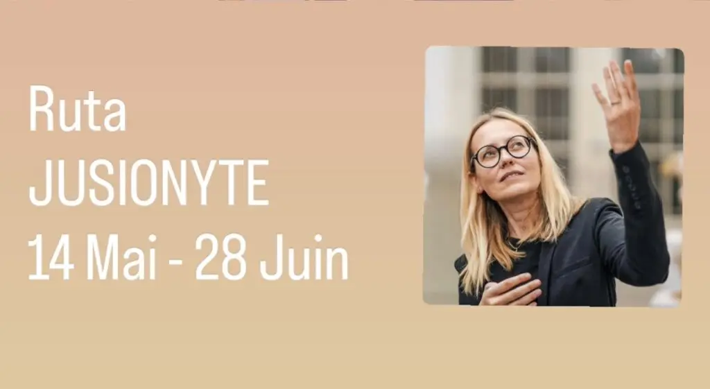 Ruta Jusionyte exhibition announcement in L’Isle-sur-la-Sorgue