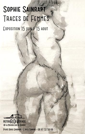 Poster announcing an exhibition by Sophie Sainrapt at the Galerie Retour De Voyage