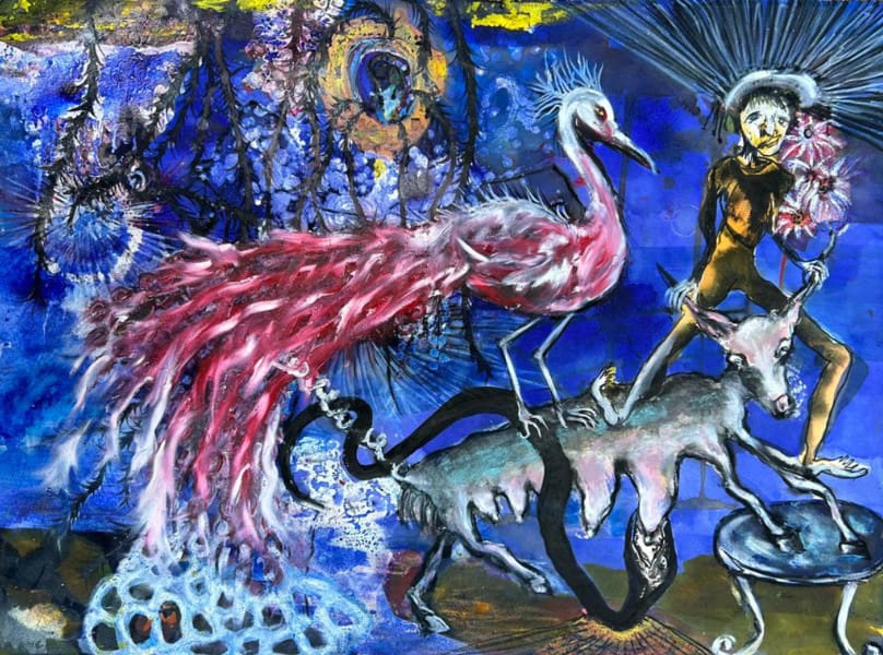 peinture à quatre mains par Sophie Sainrapt et Emmanuelle renard