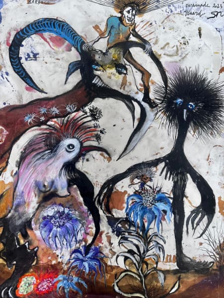 peinture à quatre mains par Sophie Sainrapt et Emmanuelle Renard
