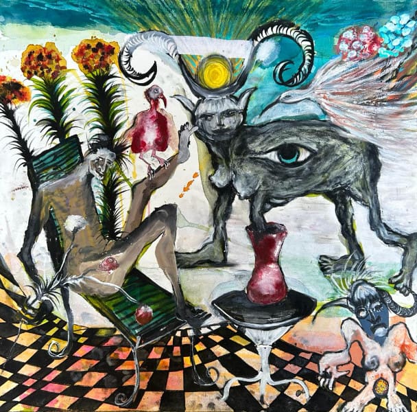 peinture à quatre mains par Sophie Sainrapt et Emmanuelle Renard