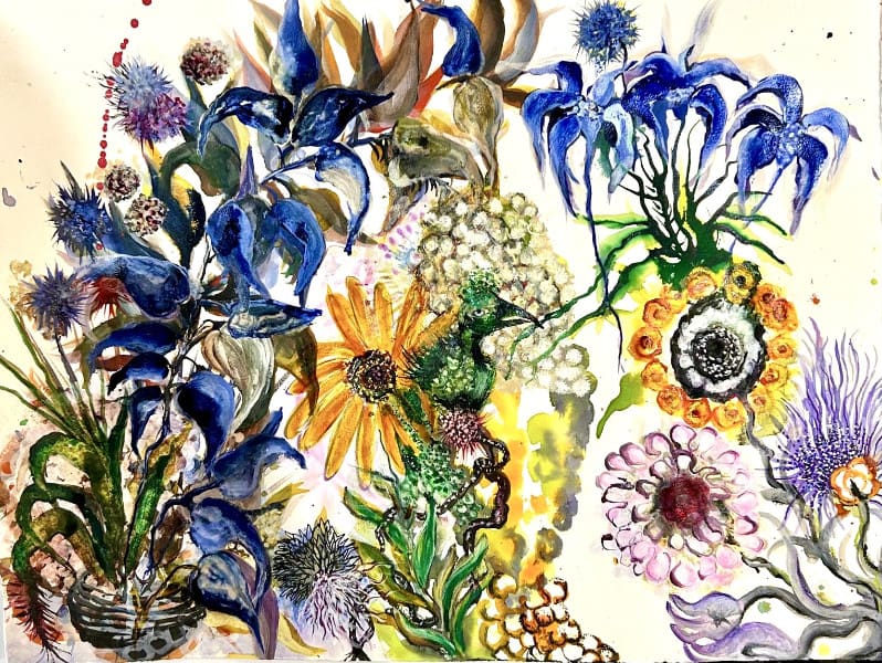 peinture à quatre mains par Sophie Sainrapt et Emmanuelle Renard
