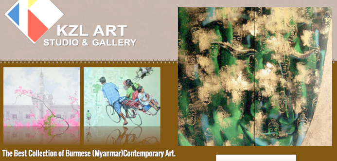 Accueil de la galerie de l'artiste Khin Zaw Latt à Rangoun (Birmanie)
